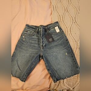 GAP Blue Jean Shorts with Distressed Hem